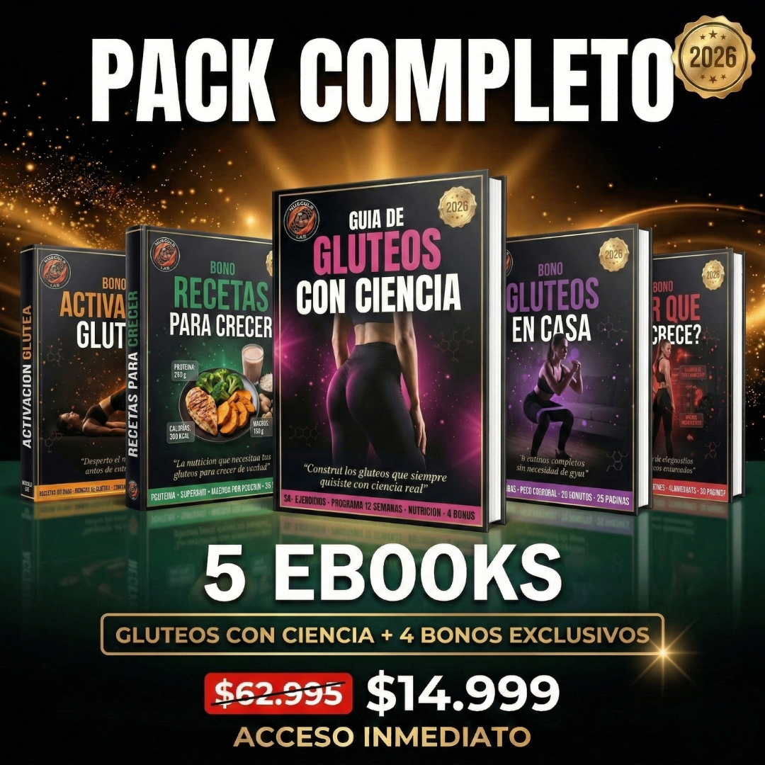 Glúteos con Ciencia — 30+ Ejercicios con Biomecánica + 4 Bonos
