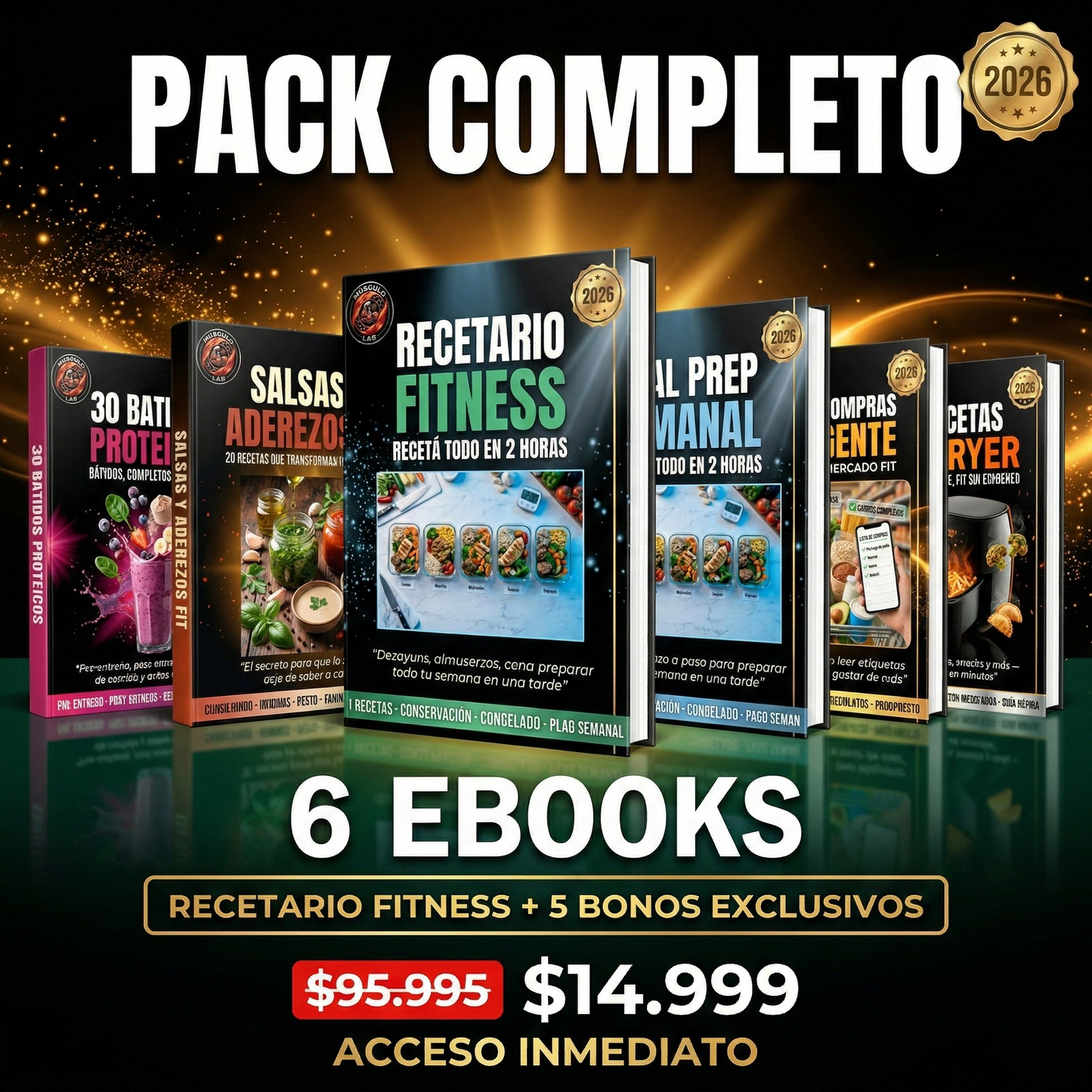 Recetario Fitness — 108 Recetas con Macros Calculados + 5 Bonos