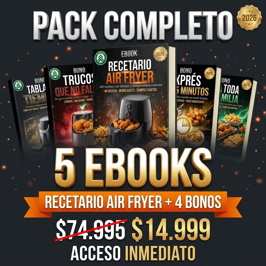 Recetario Air Fryer — +80 Recetas con Tiempos y Temperaturas
